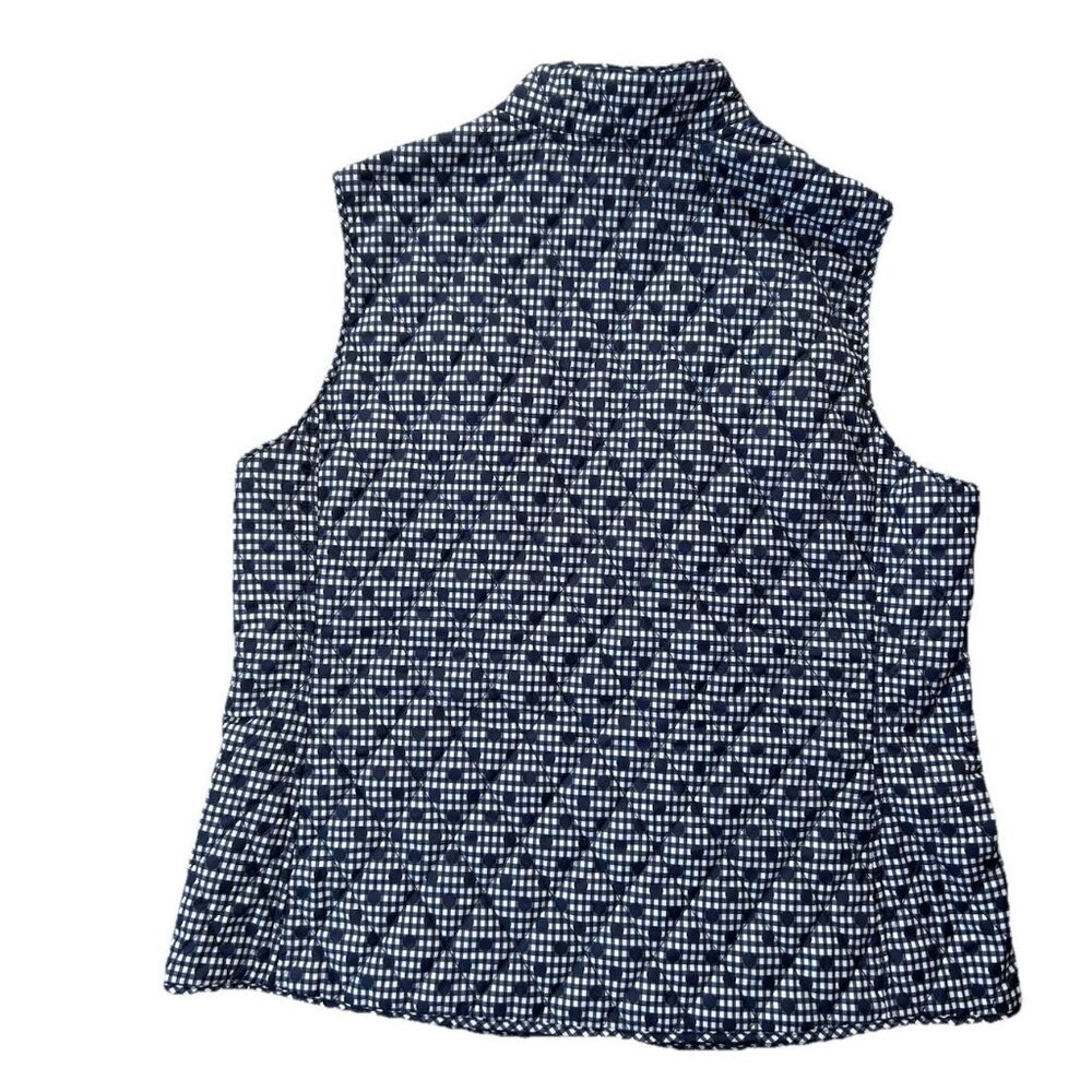 Talbots Gingham Polka Dot Quilted Puffy Zip Up Vest Women's Plus Size 1X Pockets - Picture 6 of 7